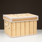 Короб для хранения, с крышкой, складной, 31×21×23 см, бамбук - Фото 1