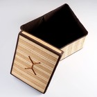 Короб для хранения, с крышкой, складной, 41×31×26 см, бамбук - Фото 4