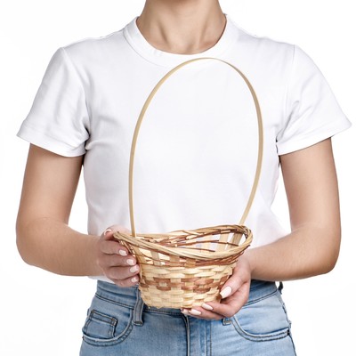 Корзина плетёная для хранения «Ладья», 20×17×8 см, бамбук