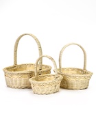 Корзина плетёная для хранения Splet, ротанг, бежевая, набор 3 шт. 4427930