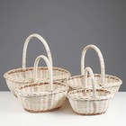 Набор корзин плетёных, 4 шт., 34×30×13/33, 32×25×12/29, 27×21×10/25, 23×18×9/22 см, ротанг - Фото 2
