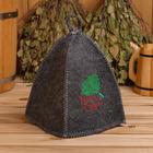 Шапка для бани с вышивкой "Парься от души", серая 4432978