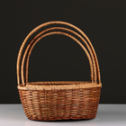 Корзина плетёная для хранения, лоза, кукуруза, овальная, коричневая, набор 3 шт. - Фото 2