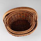 Корзина плетёная для хранения, лоза, кукуруза, овальная, коричневая, набор 3 шт. - Фото 3