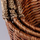 Корзина плетёная для хранения, лоза, кукуруза, овальная, коричневая, набор 3 шт. - Фото 8