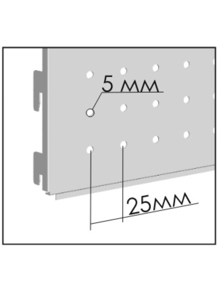 Панель для стеллажа, 35×125 см, перфорированная, цвет белый - фото 1907011777