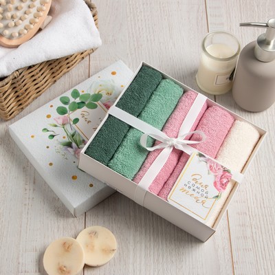 Салфетки махровые «Этель. Только для тебя», 5 шт., 30×30 см, хлопок100%