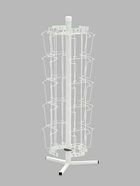 Буклетница настольная вращающаяся 20 ячеек А6, 30×30×80 см, белая - Фото 3