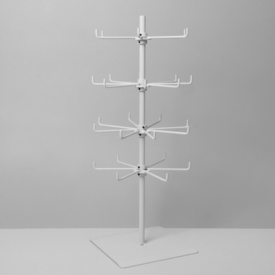 Вертушка, 2 яруса по 6 крючков и 2 яруса по 8 крючков, 17×17×32 см, белая