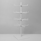 Вертушка, 2 яруса по 6 крючков и 2 яруса по 8 крючков, 17×17×32 см, цвет белый - Фото 3