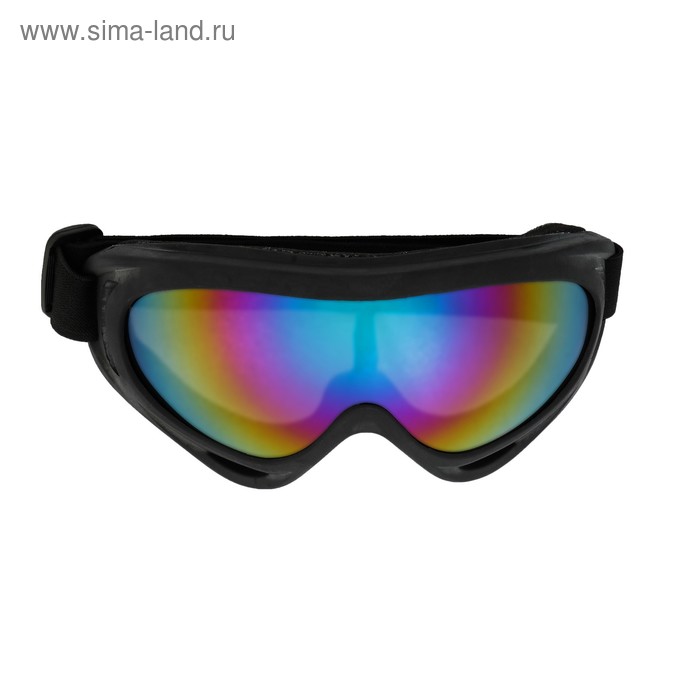 Очки для езды на мототехнике, стекло фиолетовый хамелеон, черные - Фото 1