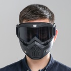 Очки-маска для езды на мототехнике, разборные, стекло с затемнением, черные - Фото 6