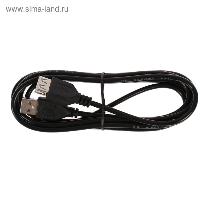 Кабель-удлинитель интерфейсный Ritmix RCC-062, USB2.0, A(m)-A(f), 1.8 м, черный - Фото 1