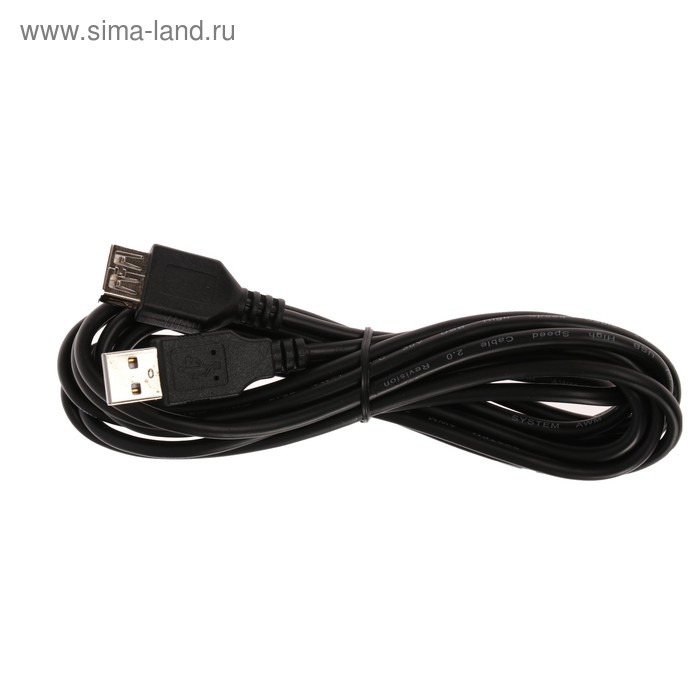 Кабель-удлинитель интерфейсный Ritmix RCC-063, USB2.0, A(m)-A(f), 3 м, черный - Фото 1