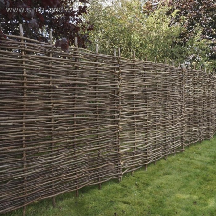 Плетёный забор, 100 × 150 × 10 см, натуральная лоза - Фото 1