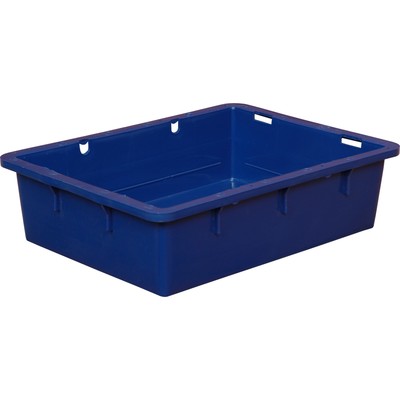 Ящик сырково-творожный (без крышки), конусный, сплошной 532х400х141 синий