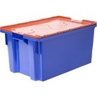 Ящик Safe PRO, сплошной, 600х400х300 синий с оранжевой крышкой - фото 298194094