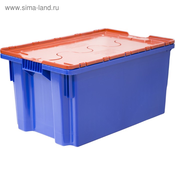 Ящик Safe PRO, сплошной, 600х400х300 синий с оранжевой крышкой - Фото 1