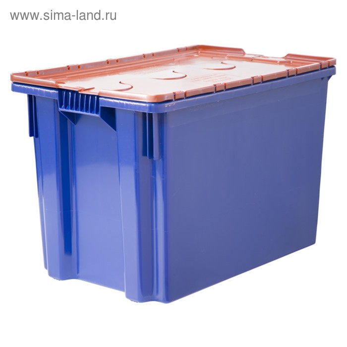 Ящик Safe PRO, сплошной 600х400х400, синий с оранжевой крышкой - Фото 1