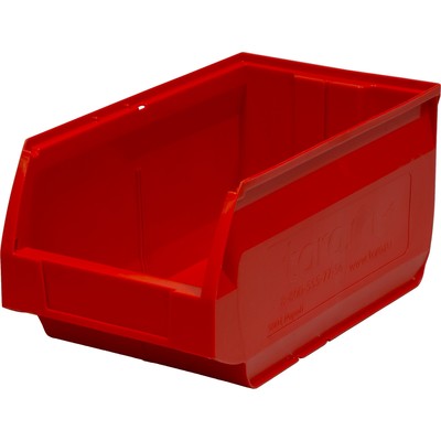 Лоток для склада Napoli, сплошной, красный, 400х230х200 мм