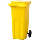 Мусорный контейнер на 2-x колесах с крышкой 120 л желтый - Фото 1