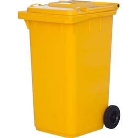 Мусорный контейнер на 2-x колесах с крышкой 240 л желтый