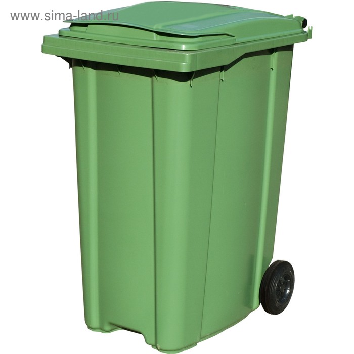 Мусорный контейнер на 2-x колесах с крышкой 360 л зеленый - Фото 1