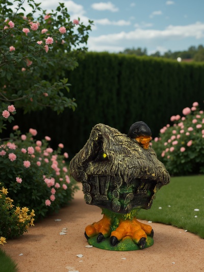 Садовая фигура из полистоуна «Избушка», 53×36 см