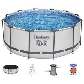 {{photo.Alt || photo.Description || 'УЦЕНКА Бассейн каркасный Bestway Steel Pro Мах 56420, 366×122 см, фильтр-насос, тент, подстилка, круглый'}}