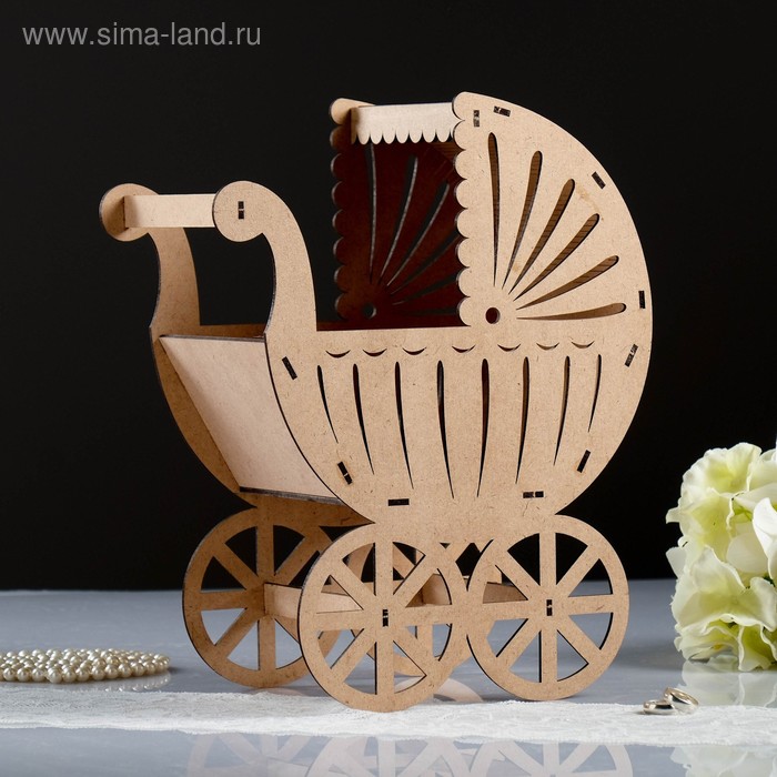 Семейный банк "Коляска", фанера, неокрашенный, 27х15х33,5см - Фото 1