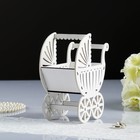 Кашпо "Коляска", фанера, белая, 14,5х8,5х18,5 см - фото 22958879