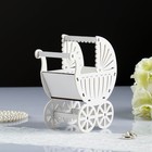 Кашпо "Коляска", фанера, белая, 14,5х8,5х18,5 см - фото 22958880
