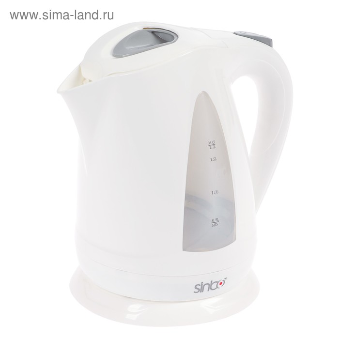 Чайник электрический Sinbo SK 7324, пластик, 1.7 л, 2000 Вт, белый - Фото 1