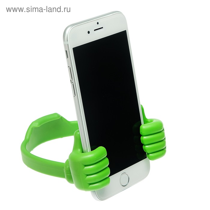 Подставка для телефона LuazON, в форме рук, регулируемая ширина, зелёная - Фото 1