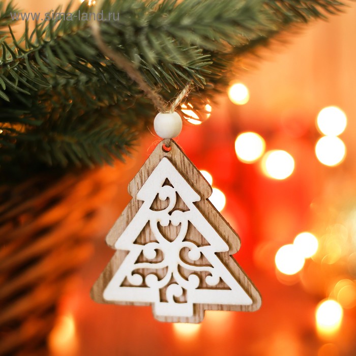 Елочная игрушка «Ель с узорами» - Фото 1