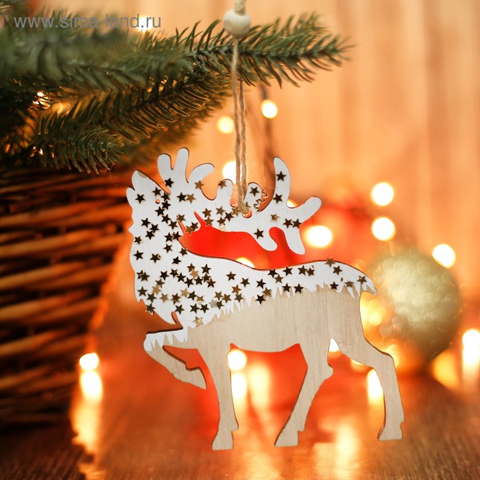 Подвеска новогодняя «Олень со звёздочками» - Фото 1