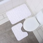 Набор ковриков для ванной и туалета Доляна «Галька», 2 шт, 39×50, 50×80 см, цвет белый - Фото 5