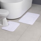 Коврики для ванной и туалета Доляна «Галька», 2 шт., 39×50, 50×80 см, белые - Фото 2