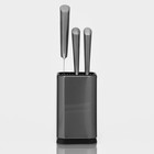 Подставка для ножей и ножниц Magistro «Металлик», 10×10×17 см, цвет серебристый - фото 4275618