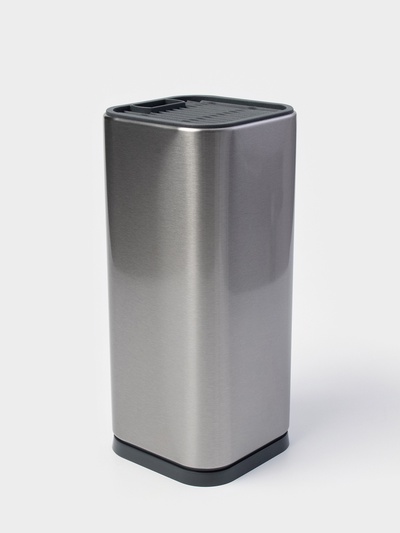 Подставка для ножей и ножниц Magistro «Металлик», 10×10×23 см, серебристая