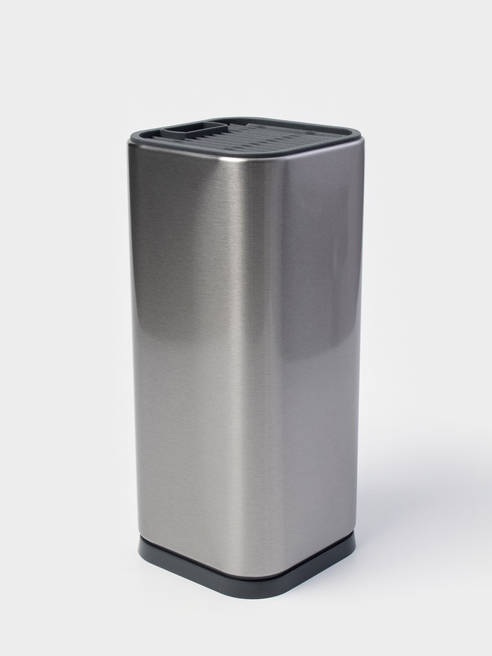 Подставка для ножей и ножниц Magistro «Металлик», 10×10×23 см, серебристая - Фото 1