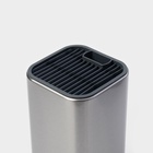 Подставка для ножей и ножниц Magistro «Металлик», 10×10×23 см, серебристая - Фото 2