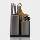 Подставка для ножей и столовых приборов Magistro «Металлик», 22,5×13,5×23,5 см, цвет серебристый - Фото 4