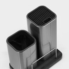 Подставка для ножей и столовых приборов Magistro «Металлик», 22,5×13,5×23,5 см, цвет серебристый - Фото 5