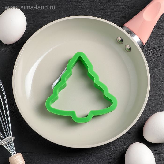 Форма для оладий и яичницы "Ёлка" 11,5×11,5×2 см, цвета МИКС - Фото 1