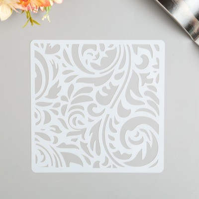 Трафарет пластик «Растительный узор», 15×15 см