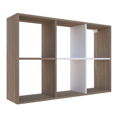 Стеллаж навесной Юниор 1054х250х709 Ясень шимо темный/Белая Аляска