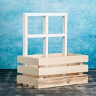 Кашпо деревянное 25×18×30 см "Букет под окном", с ручкой, натуральный белый - Фото 2