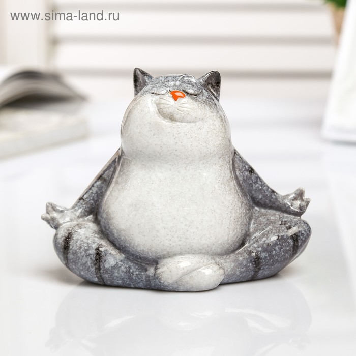 Фигурка полистоун лак «Котик-йог», 10×7.5×9 см, МИКС