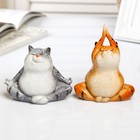Фигурка полистоун лак «Котик-йог», 10×7.5×9 см, МИКС - Фото 1